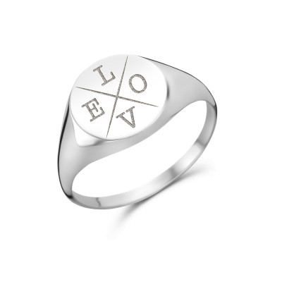 Zegelring met meerdere letters | ring met letters